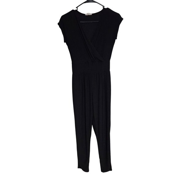 Rolla Coster Black Jumpsuit Womens Size Small Skinny Legs Short Sleeves Romper - Picture 1 of 3